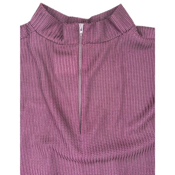 GW Division of Graff Women’s Vintage Top Purple 1/4 Zip Retro 80's Medium - Picture 2 of 5